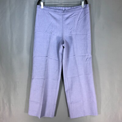 Issac Mizrahi Live Womens Wide Leg Pants Petite 14 Lilac Stretch Heathered