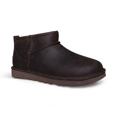 Pre-owned Ugg Classic Ultra Mini Leather Chocolate Comfort Women's Boots Size Us 8 In Brown