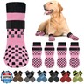 Non Slip Dog Socks to Prevent Licking Paws Grippy Socks for Senior Dog on Hardwood Floors Anti Slip Dog Socks for Hot Pavement Double Side Paw Protector Prevent Scratching Pink L