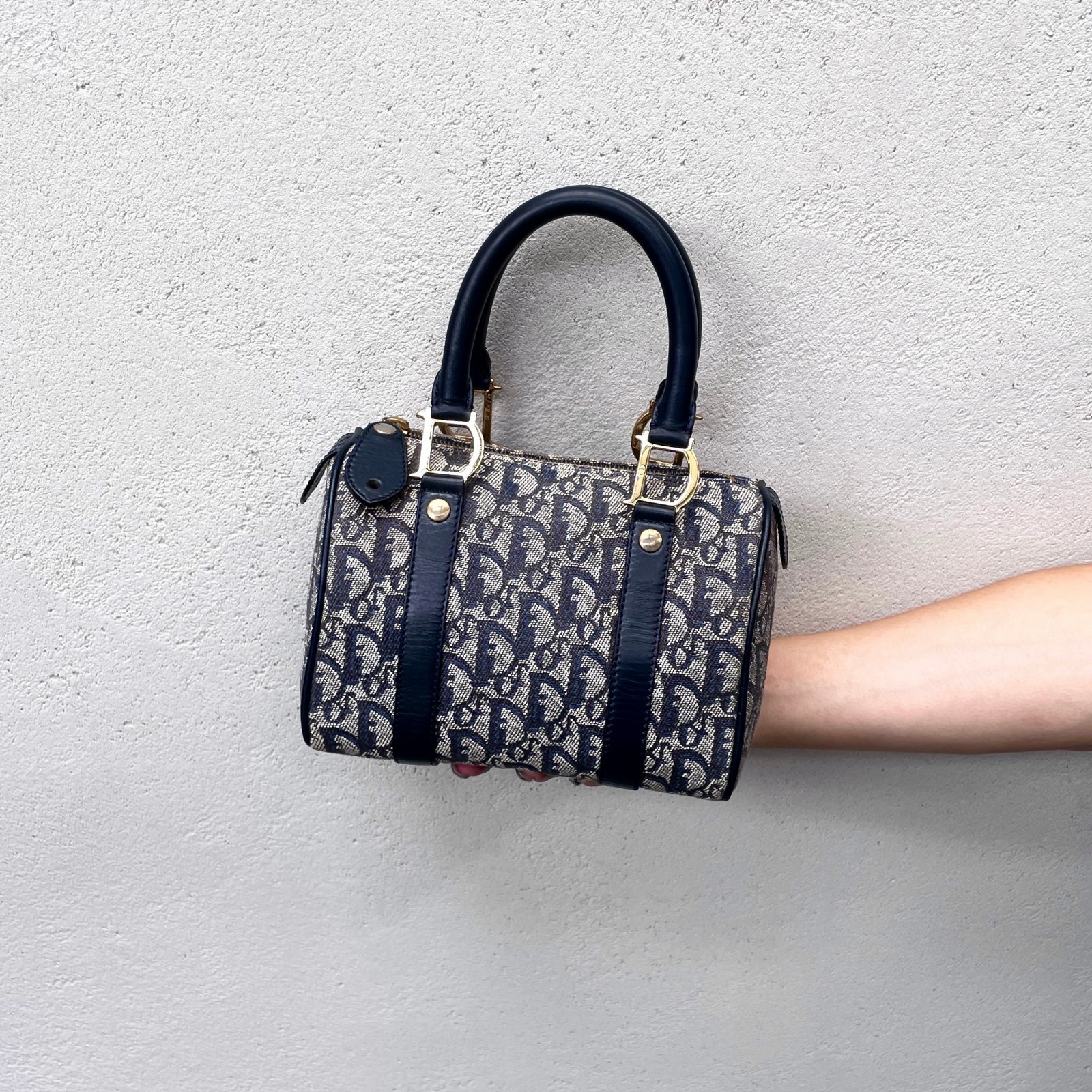 バッグ Christian Dior Trotter Mini Boston Bag Authentic Christian Dior Trotter Canvas × Leather Mini