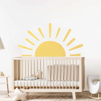 Large Half Sun Wall Decal - Children's Baby Boys Girls Nurse