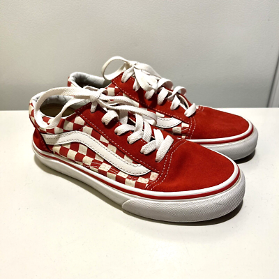 Kids red and white checkered sale vans
