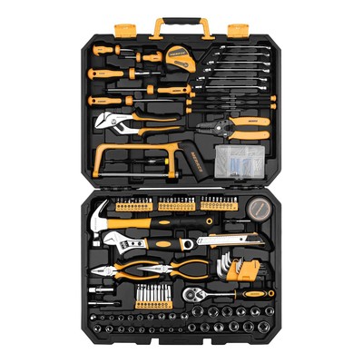 DEKOPRO 198 Piece Home Repair Tool Kit Wrench Plastic Toolbox ...