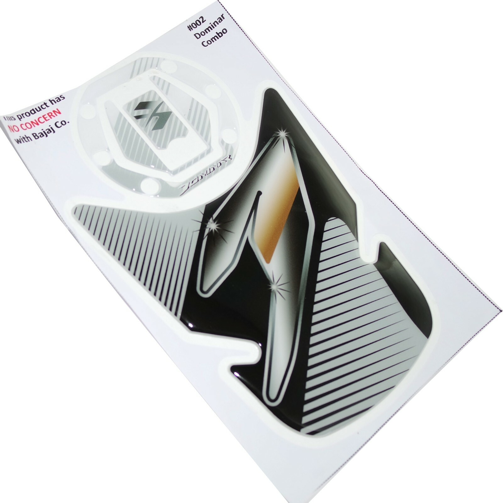 Fuel Tank & Cap Protector Pad Sticker Emblem Gray Black For Bajaj Dominar 400