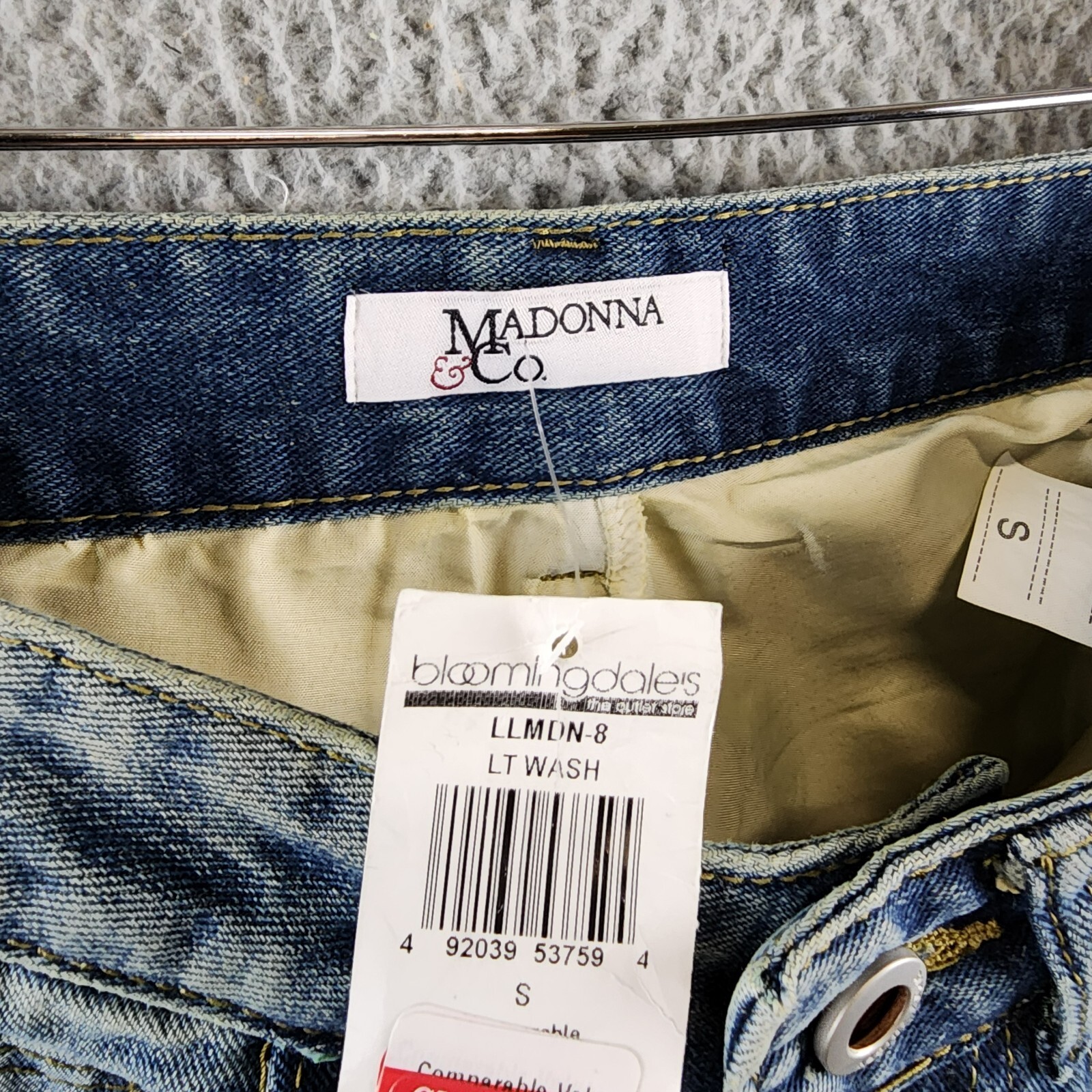 Madonna & Co Denim Mini Skirt Womens S Light Wash Embroidered Button Zip Closure - Picture 10 of 13