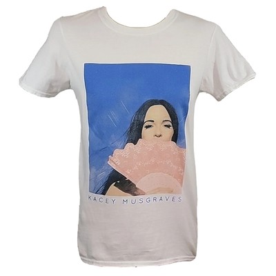 KASEY MUSGRAVES Top Womans Medium White Short Sleeve Graphic Tee Music