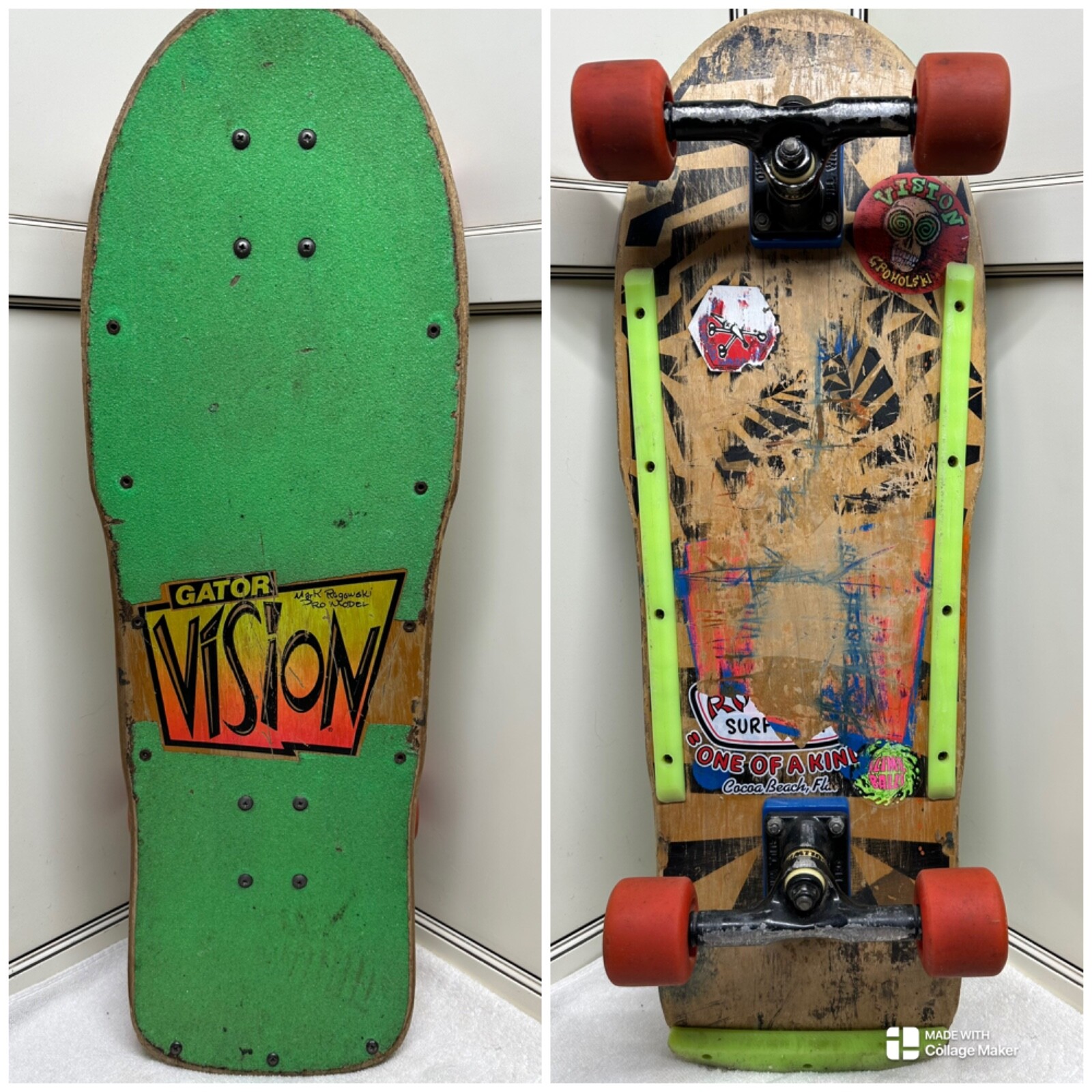 Vintage 80s Vision Gator Mark Rogowski Pro Model Skateboard Vintage 80s Vision Gator Mark Rogowski Pro Model Skateboard