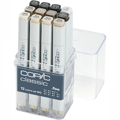 Copic Classic Marker Pen Set of 12 Warm Grey