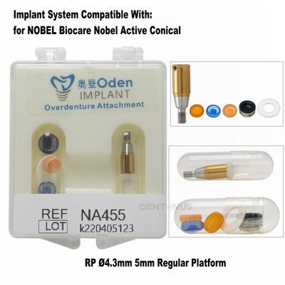 RP Ø4.3mm 5mm Dental Abutment Overdenture Male Cap Kits for Nobel Biocare Active