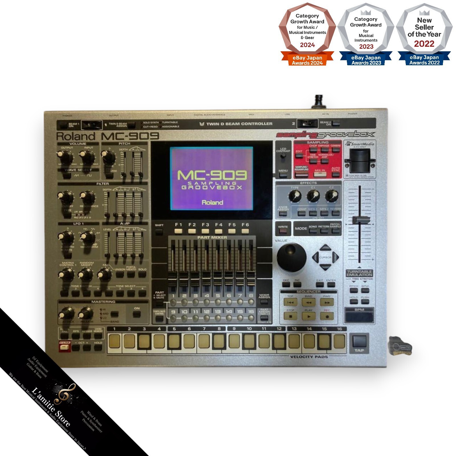Roland MC-909 Groovebox サンプラー ケース付き Roland MC-909+Case Music Sampler Sampling Groovebox Drum