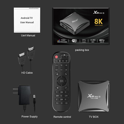 X88 MINI Smart TV Box Android 13 RK3528 Quad Core 8K Media Stream Player 4G 64G