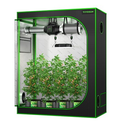  VIVOSUNIndoor Grow Tent 5'x2' Non toxic Mylar Room Reflective 60''X32''X80''