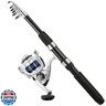 OLOLYAP Fishing Pole Combo Set 6.9ft 2PCS Telescopic Fishing Rod and Reel Combo with Fishing Pliers and Lip Gripper Collapsible Fishing Rod and Reel Kits for Bass