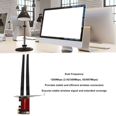 7260AC Pro PCIE Wifi Card 1200Mbps 2.4GHz 5GHz Bluetooth 4.0 Plug and Play Wifi