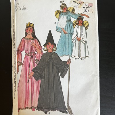 Vintage Simplicity 7684 Girls Fairy Witch Halloween Costume Sewing Pattern UNCUT