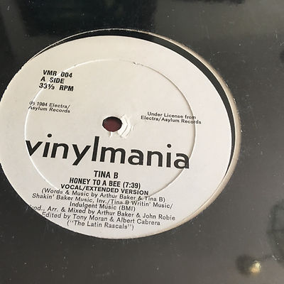 TINA B - HONEY TO A BEE - 12'' VINYL SEALED 1984 - ARTHUR BAKER MIX WHITE LABEL
