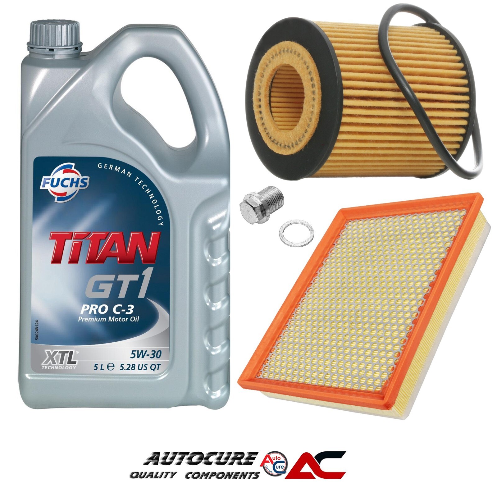 FOR SAAB 9-3 1.9 TiD 2006-2011 SERVICE KIT OIL & AIR FILTER SUMP PLUG & 5L GT1