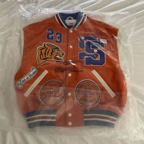 IN HAND SUPREME TIGER VARSITY JACKET ORANGE SIZE ADULT SMALL IN HAND SUPREME TIGER VARSITY JACKET ORANGE SIZE ADULT SMALL