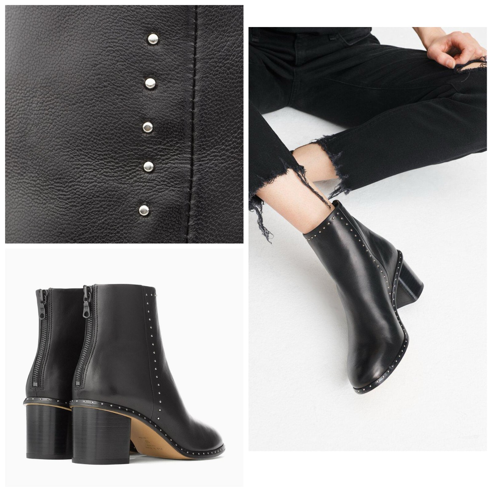 Pre-owned Rag & Bone $550  Willow Stud Boot In Black Size: Eu39.5 (us:9.5)