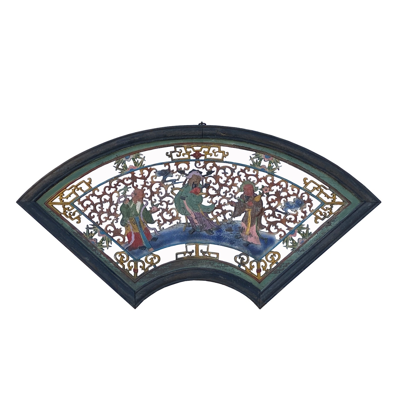 Chinese Matte Chalk Color Fan Shape Fok Lok Shou Wood Wall Panel ws2186S Chinese Matte Chalk Color Fan Shape Fok Lok Shou Wood Wall Panel ws2186S