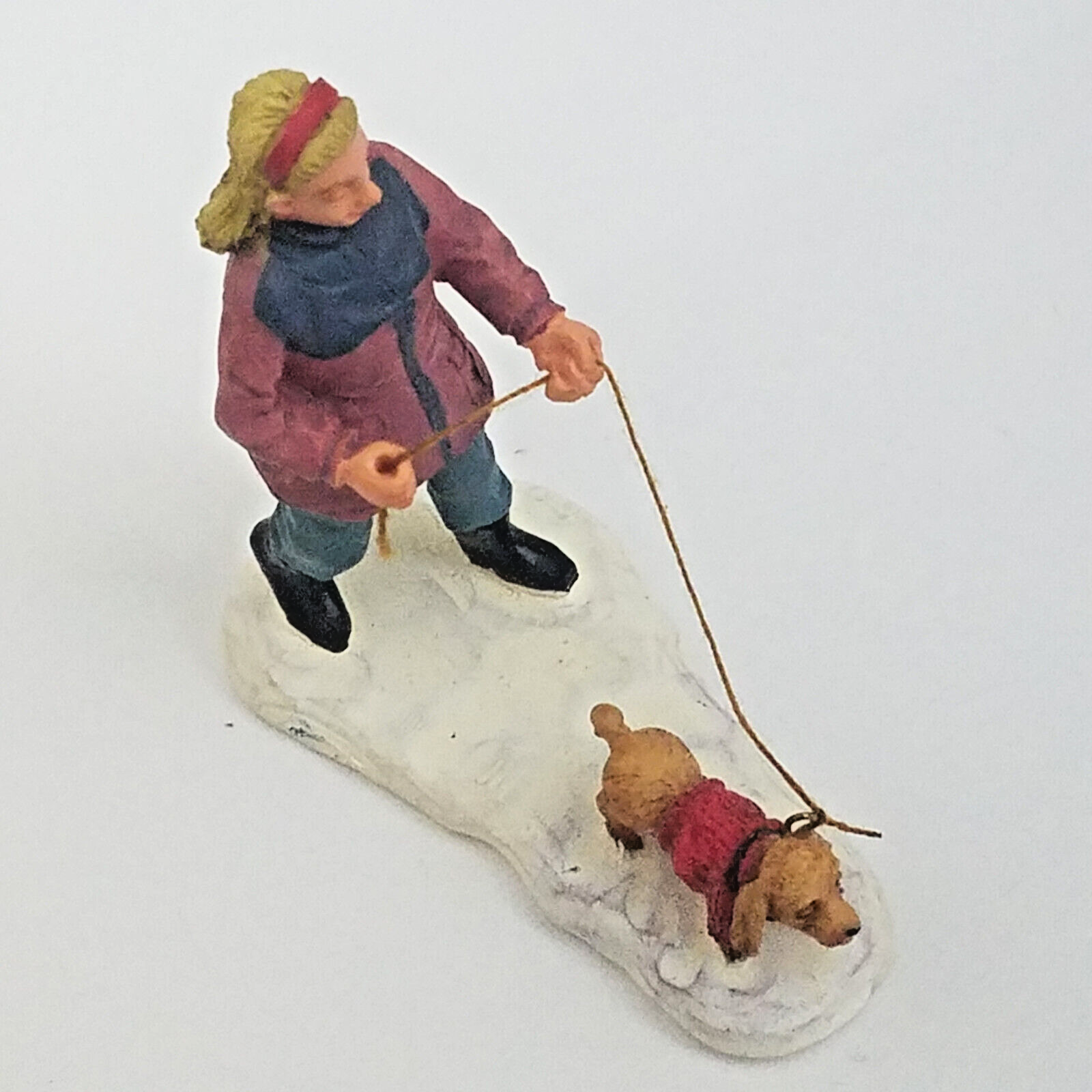 Lemax 2002 Strolling With Pooch General Products #22568 Cute Dog Woman Park Walk