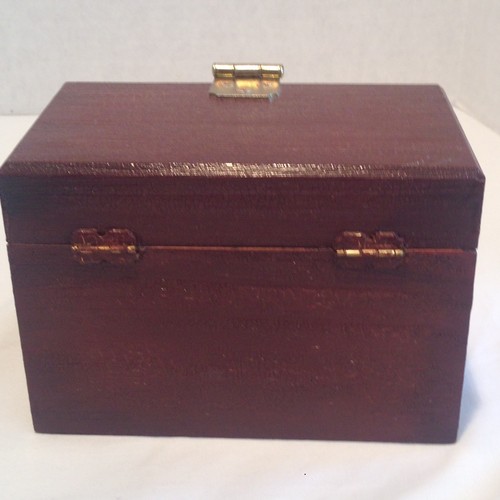 Wooden Recipe Box Brown With Latch To Lock Kitchen