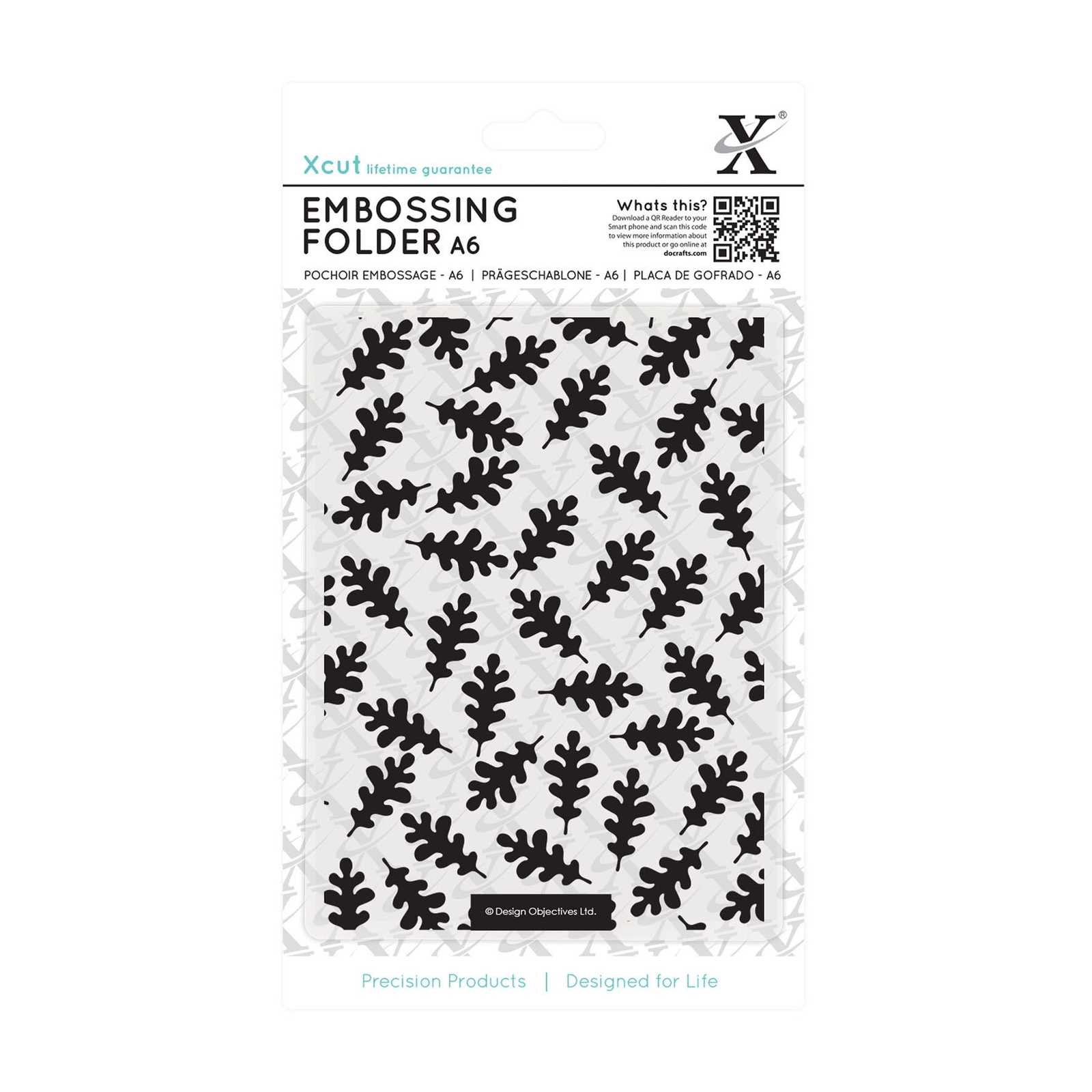 Docrafts Xcut A6 Prägefolder - Muster Eicheblätter