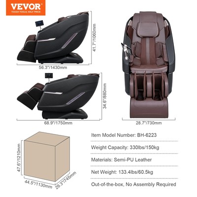 Massage Chair Full Body Zero Gravity Recliner with Multi Auto Modes 3D Shiatsu B