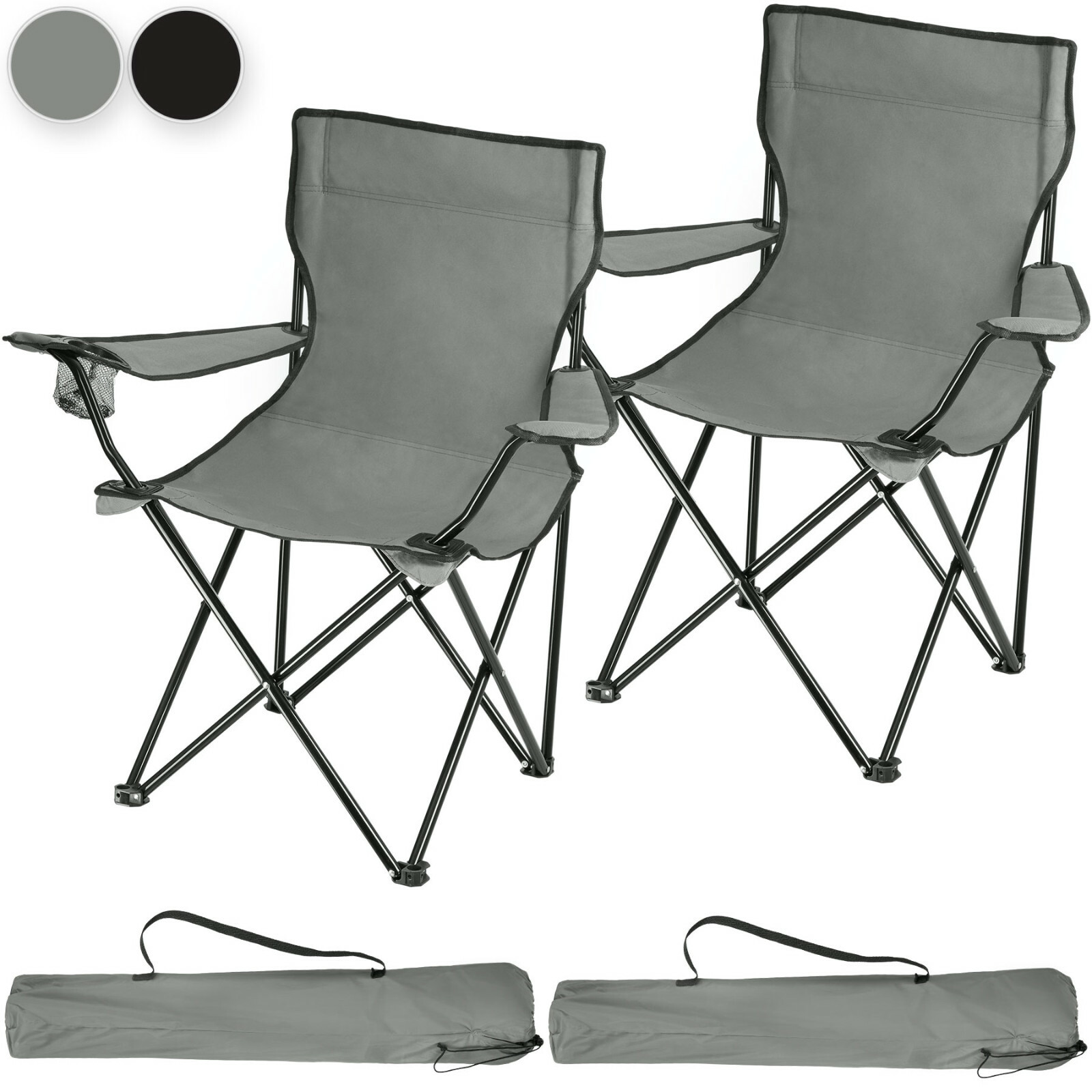 Set 2x Campingstuhl hohe Lehne Klappstuhl Regiestuhl Anglerstuhl Gartenstuhl Neu