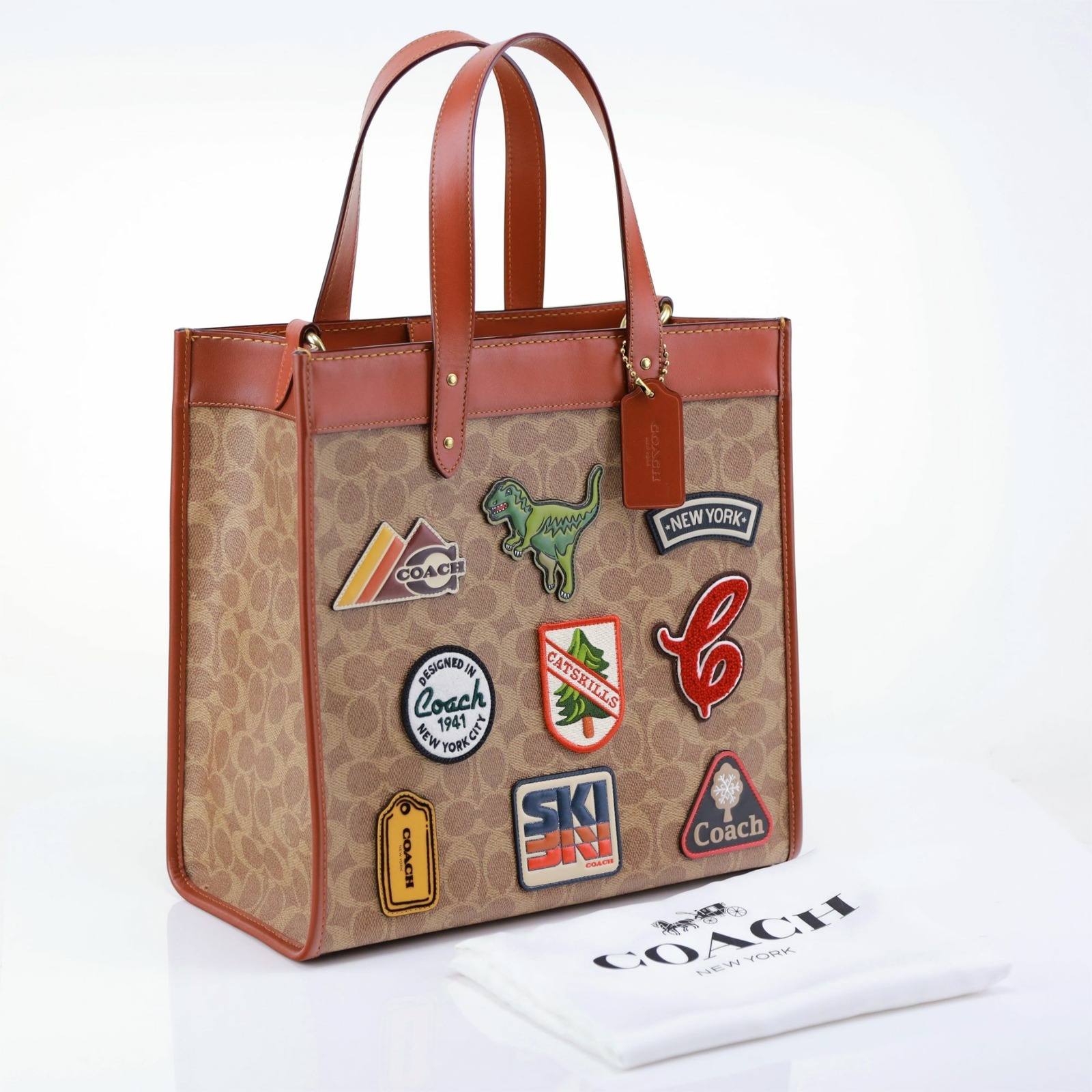 NWT Coach Rexy Dino Varsity Patches Tote LIMITED EDT | eBay