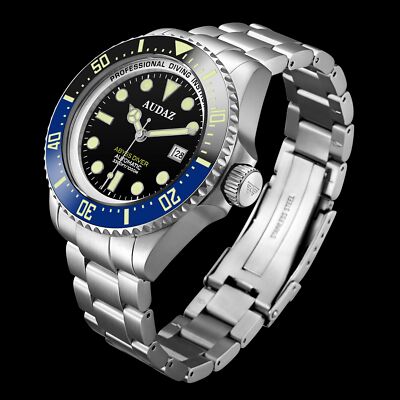   AUDAZ ABYSS DIVER BLACK DIAL 1000M DIVER WATCH INTERNATIONAL SHIPPING DEALER