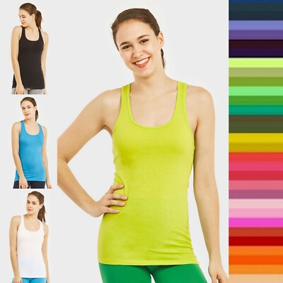 tシャツ STRETCH PONTE TANK TOP レディース Women's Cotton Racerback Tank Top Soft Stretch Jersey
