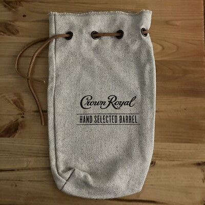   Crown Royal Hand Selected Barrel Drawstring Burlap Tan Bag  