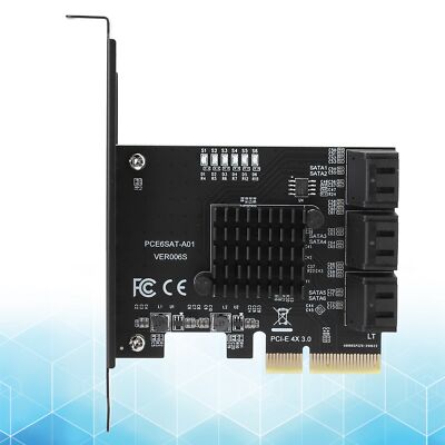 6 Port PCI-E Expansion Adapter Card PCI-E x4x8x16 6G 3.0 For ASM1166 ASMedia US