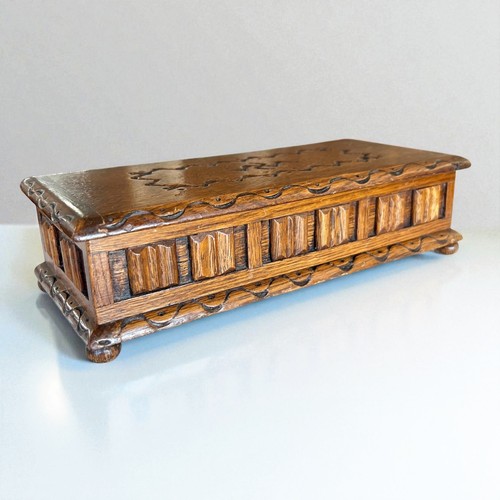 Carillon vintage antico in legno scatola baule cassapanca Inglese anni '40