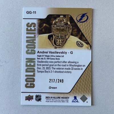 2023 Upper Deck Allure #GG-11 Andrei Vasilevskiy Golden Goalies Green 217/249