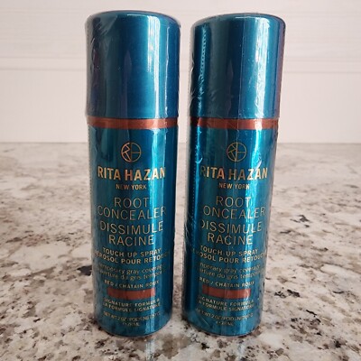 LOT OF 2, Rita Hazan Root Concealer 2 oz Touch Up Spray (Red) Hair Cover Up Gray