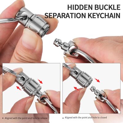 Quick Release KeychainTitanium Carabiner KeychainDetachable Pull Apart Swivel...