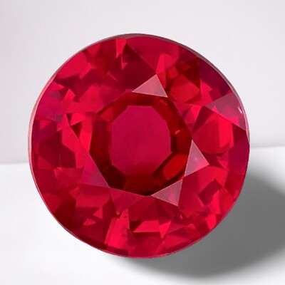 Flawless Ruby Round Cut Gemstone 10 mm - 3.57 Ct VVS Loose Gemstone