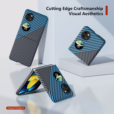 For Huawei P50 Pocket / Huawei Pocket S Luxury Carbon Fiber Pattern Cover Case