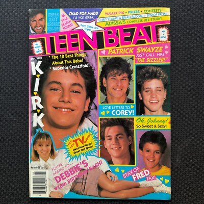 TEEN BEAT Magazine Jan 1989 Kirk, Haim, Depp, Marx, George, Alyssa, Swayze, NM