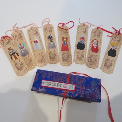 NEW LONGYAN ARTS CRAFTS CHINESE PEKING OPERA MASK BOOKMARKS 4'' -  Set of 8
