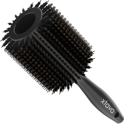Xtava 55mm 2 Inch Natural Double Bristle Hair Brush Volumizing