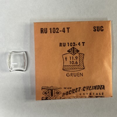 RU 102-4T SUC Rocket Cylinder Crystals Watch Gruen 11.9 10.6