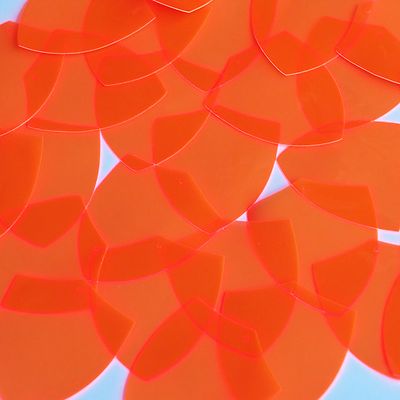 Shield Vinyl Shape 1.5'' Orange Go Go Fluorescent Edge Glow