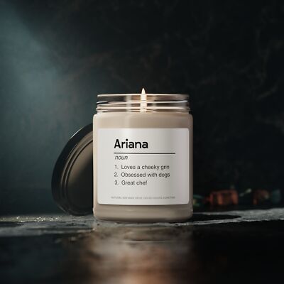 Personalized Name Definition Candle Gift Custom Name Definition Present 