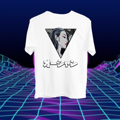 Nihon Sekai Synthwave Vaporwave Japanese Lady Of The Water Anime Tee Shirt