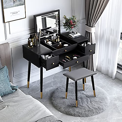 Vanity set with touch 2024 screen dimming mirror