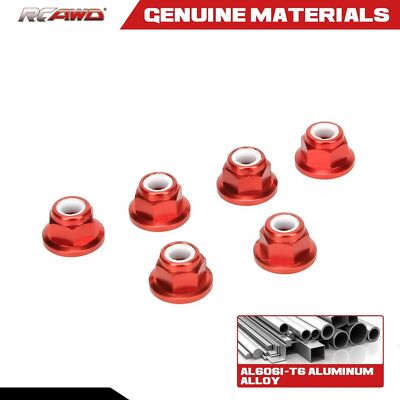 RCAWD TLR336001 4mm M4 Nylon Lock Flanged Nut for Losi 1/10 '69 Camaro 22S 2WD