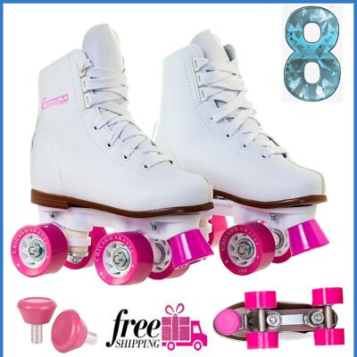 Chicago Skates Women's Classic Roller Skates White Quad Rink
